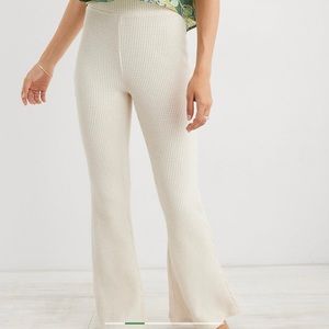 Aerie High Rise Waffle asking Flare Leggings